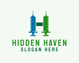 Vaccination Medical Letter H logo design