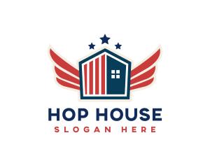 American House Patriotic logo design