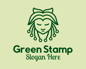 Green Nature Lady  logo design