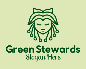 Green Nature Lady  logo design