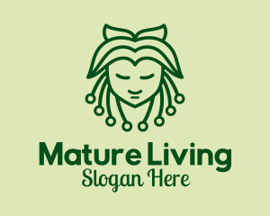 Green Nature Lady  logo design