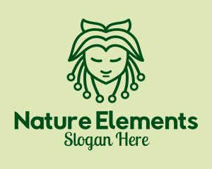 Green Nature Lady  logo design