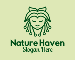 Green Nature Lady  logo design