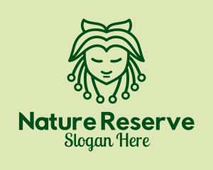 Green Nature Lady  logo design