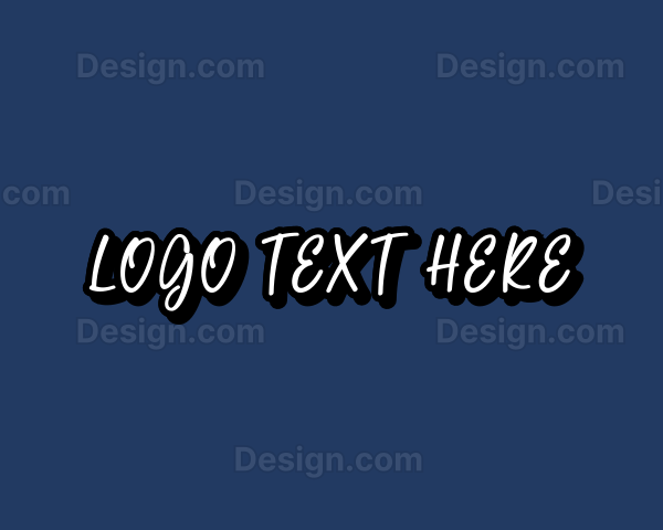 Retro Pop Art Handwriting Logo