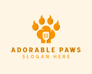 Paw Chef Spatula logo design