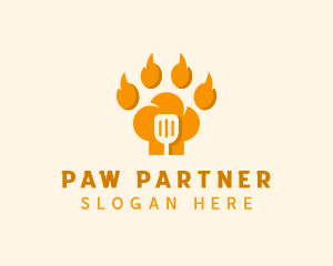 Paw Chef Spatula logo design