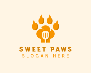 Paw Chef Spatula logo design