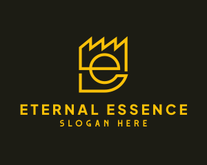 Yellow Industrial Letter E logo design