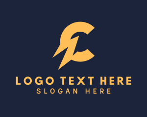 Lightning Letter C Logo