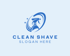 Cleaning Disinfection Spray Bottle logo design