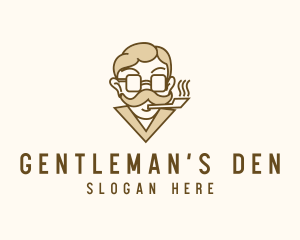 Smoking Gentleman Moustache logo design