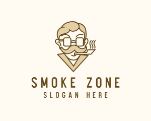 Smoking Gentleman Moustache logo design