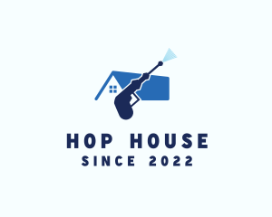 House Pressure Washer Cleaning logo design