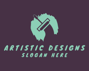 Paint Roller Paint Artist logo design