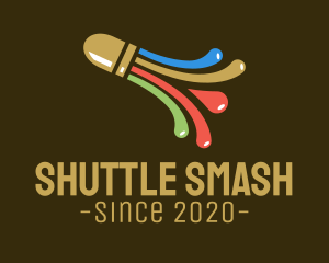 Colorful Badminton Shuttlecock logo