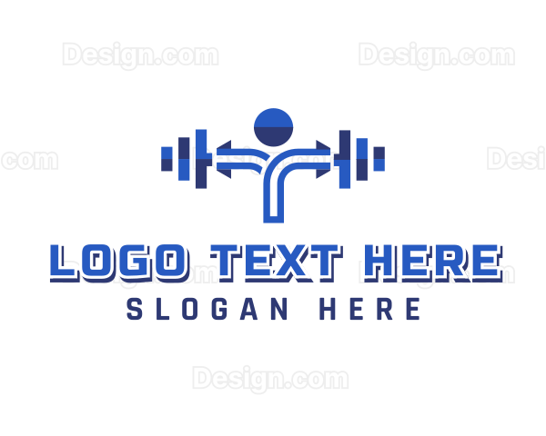 Fitness Human Dumbbell Logo