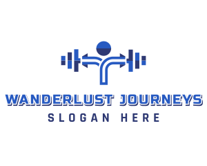 Fitness Human Dumbbell Logo