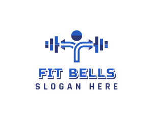 Fitness Human Dumbbell logo design