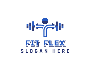 Fitness Human Dumbbell logo design