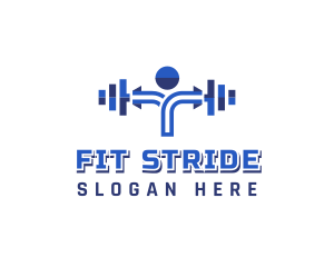 Fitness Human Dumbbell logo design