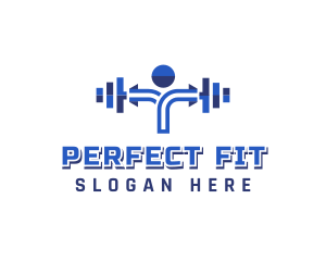 Fitness Human Dumbbell logo design