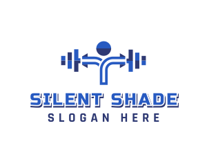 Fitness Human Dumbbell logo design