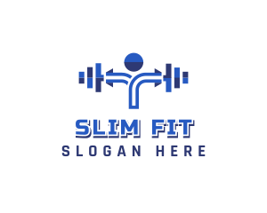 Fitness Human Dumbbell logo design