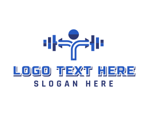 Fitness - Fitness Human Dumbbell logo design