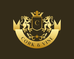 Lion Crown Crest logo design