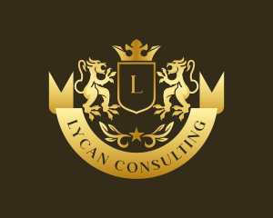 Lion Crown Crest logo design