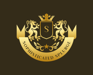 Lion Crown Crest logo design