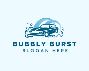 Clean Car Water Bubbles logo design