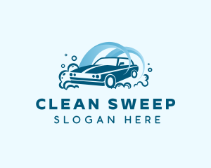 Clean Car Water Bubbles logo design