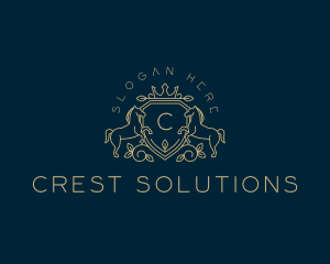 Horse Crown Crest logo design