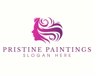 Beauty Woman Hair logo design