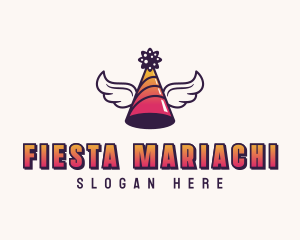 Festive Party Hat Wings logo design