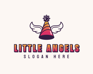 Festive Party Hat Wings logo design