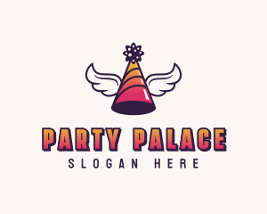 Festive Party Hat Wings logo design