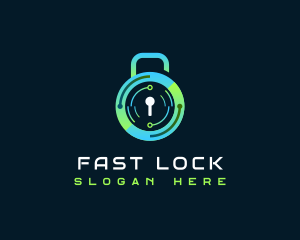 Cyber Security Lock logo design