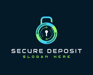 Cyber Security Lock logo design