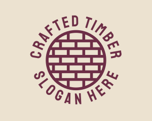 Brick Wall Badge logo design