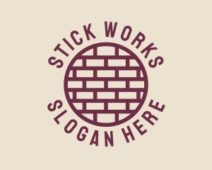 Brick Wall Badge logo design