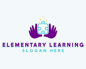 Hand Puzzle Learning logo design