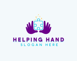 Hand Puzzle Learning logo design