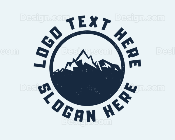 Mountain Climber Hiking Badge Logo