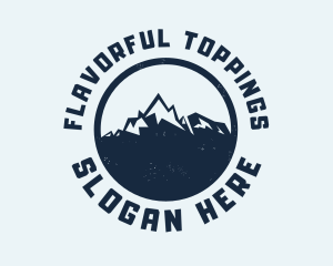 Mountain Climber Hiking Badge logo design