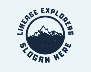 Mountain Climber Hiking Badge logo design