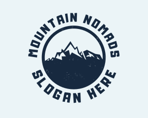 Mountain Climber Hiking Badge logo design