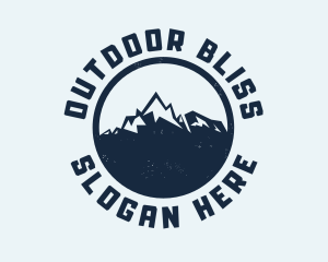 Mountain Climber Hiking Badge logo design